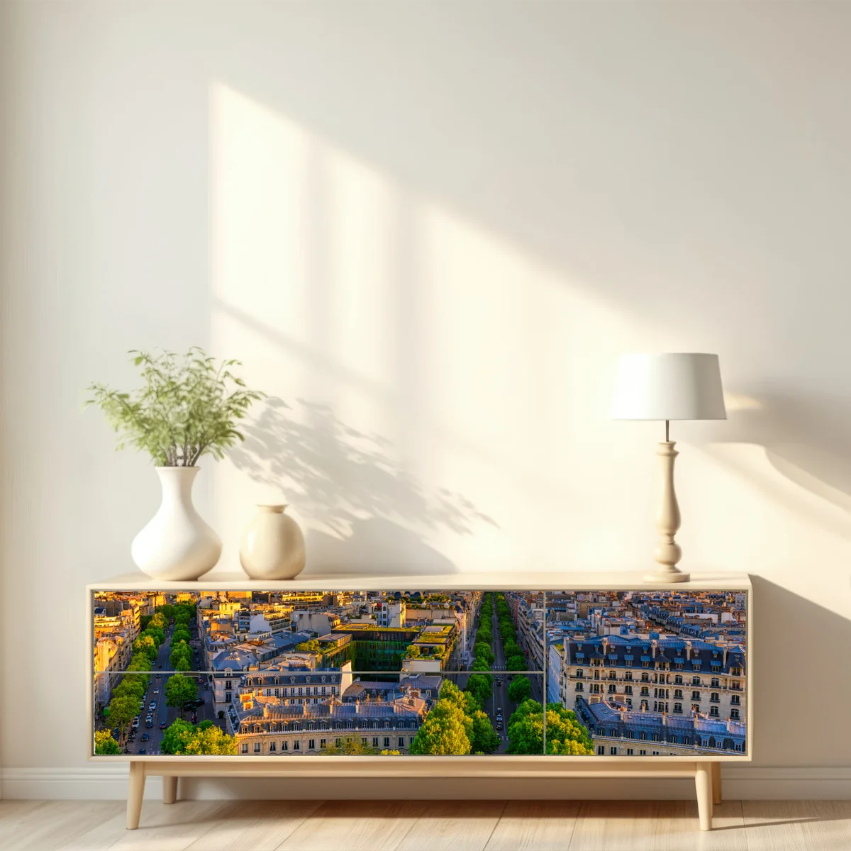 Repositionierbarer Aufkleber sonnenuntergang über Paris mit Eiffelturm Repositionierbarer Aufkleber sonnenuntergang über Paris mit Eiffelturm