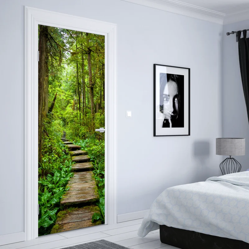 Türaufkleber ruhiger waldsteg