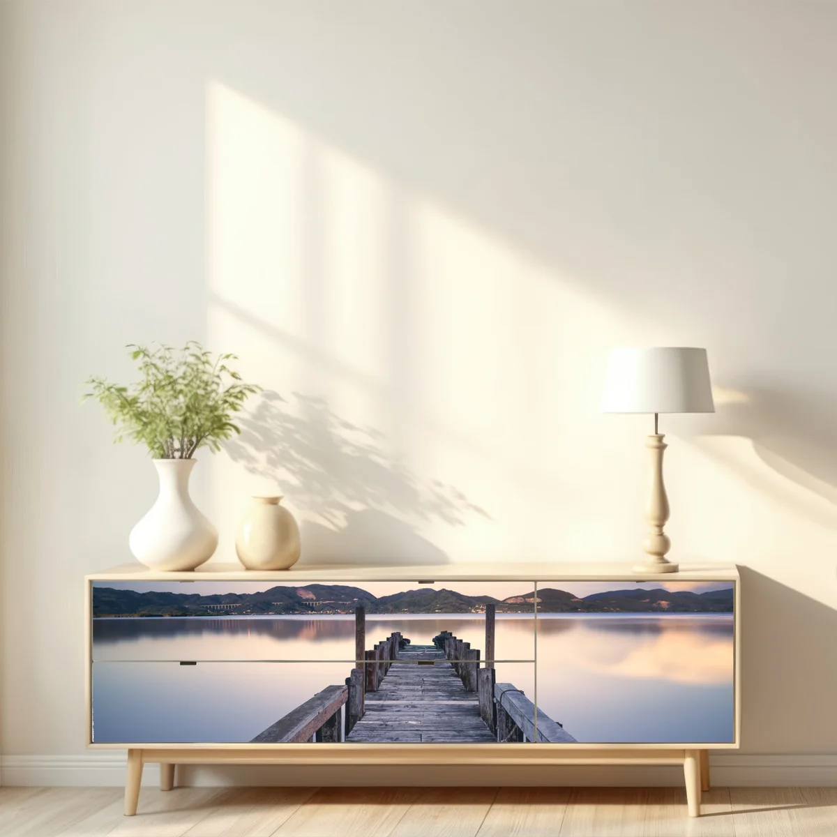 Repositionierbarer Aufkleber hölzerner steg bei Versilia Massaciuccoli, Toskana • Repositionierbare Aufkleber bei Wallnifity® Repositionierbarer Aufkleber hölzerner steg bei Versilia Massaciuccoli, Toskana • Repositionierbare Aufkleber bei Wallnifity®