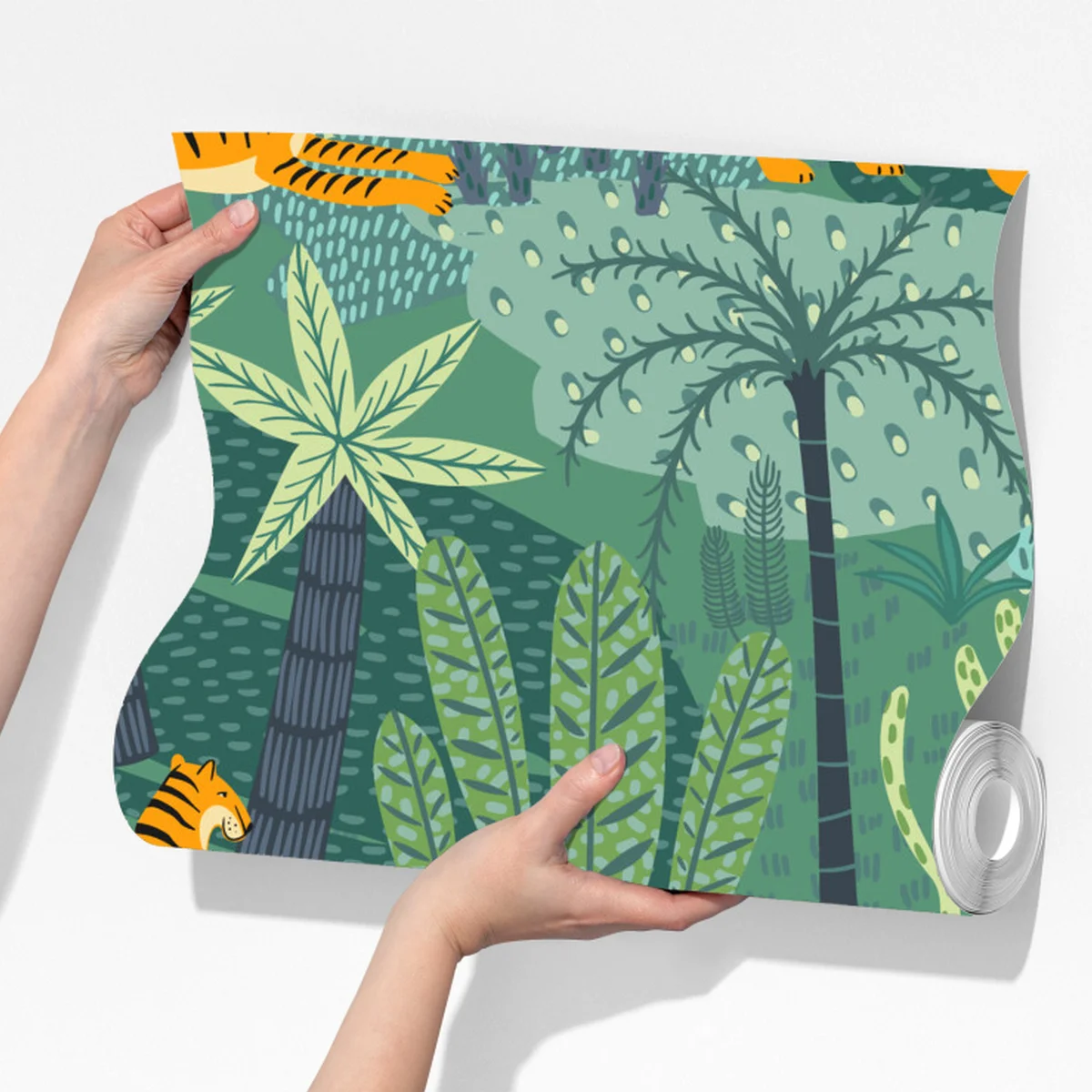 Fototapete verspieltes dschungel-tiger-muster Fototapete verspieltes dschungel-tiger-muster