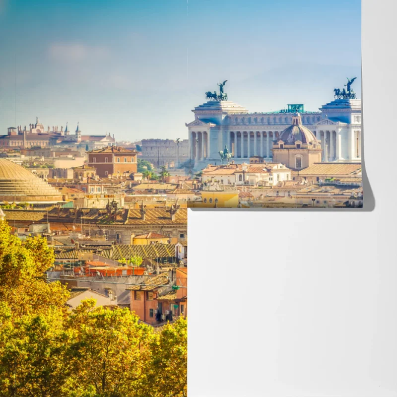 Fototapeta słoneczny widok na Rzym z kopułami Fototapeta słoneczny widok na Rzym z kopułami