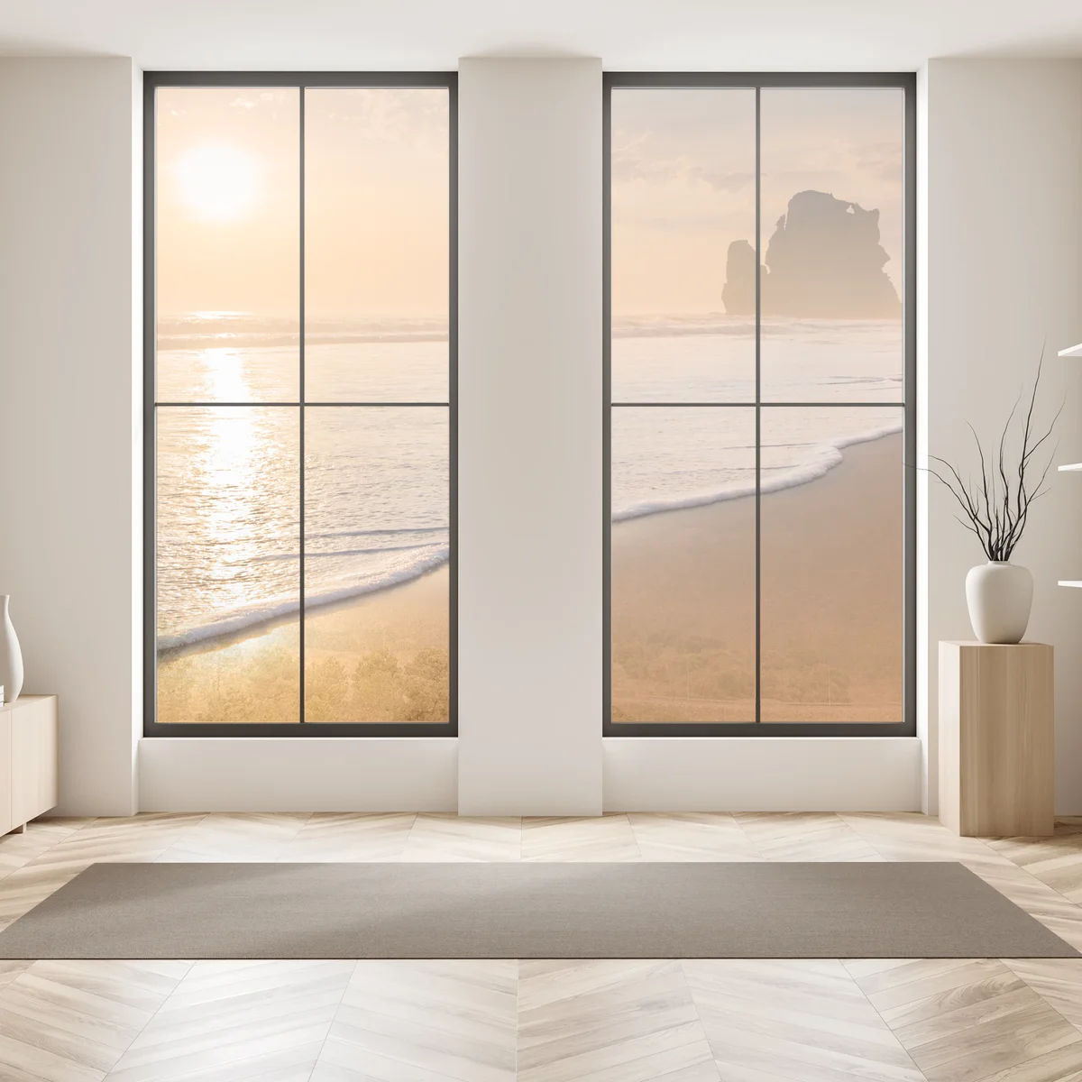 Fensteraufkleber goldener sonnenuntergang am strand Fensteraufkleber goldener sonnenuntergang am strand