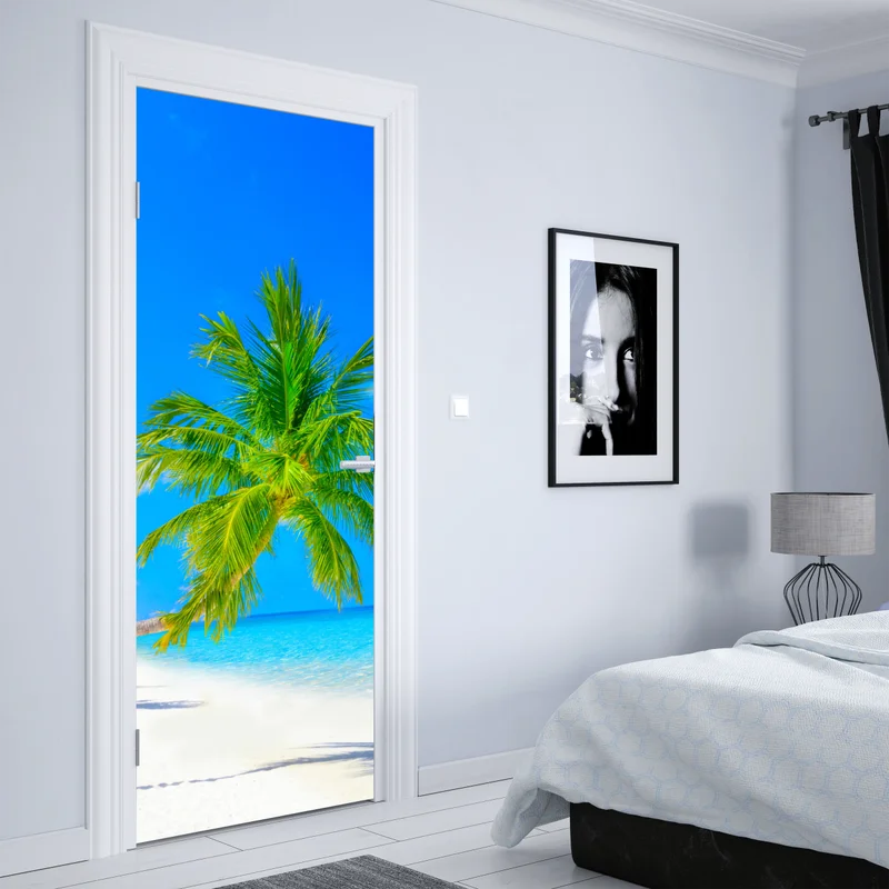 Türaufkleber traumhafte strandlandschaft auf den Malediven