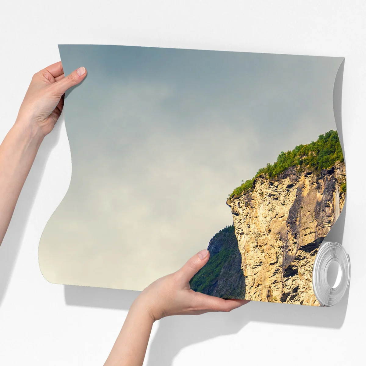 Fototapeta wodospady spływające po klifach fiordu Fototapeta wodospady spływające po klifach fiordu