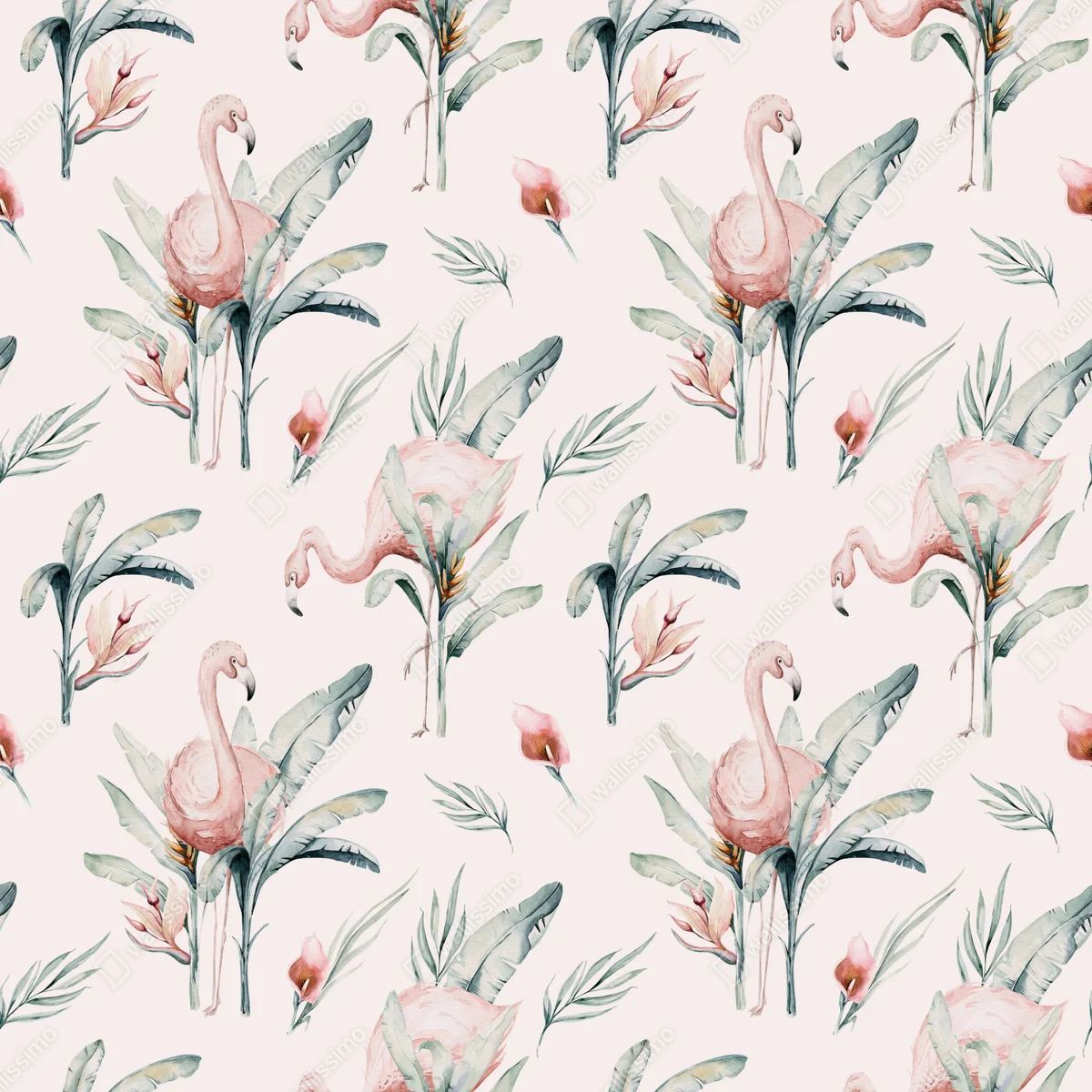 Fensteraufkleber aquarell flamingo tropisches muster Fensteraufkleber aquarell flamingo tropisches muster