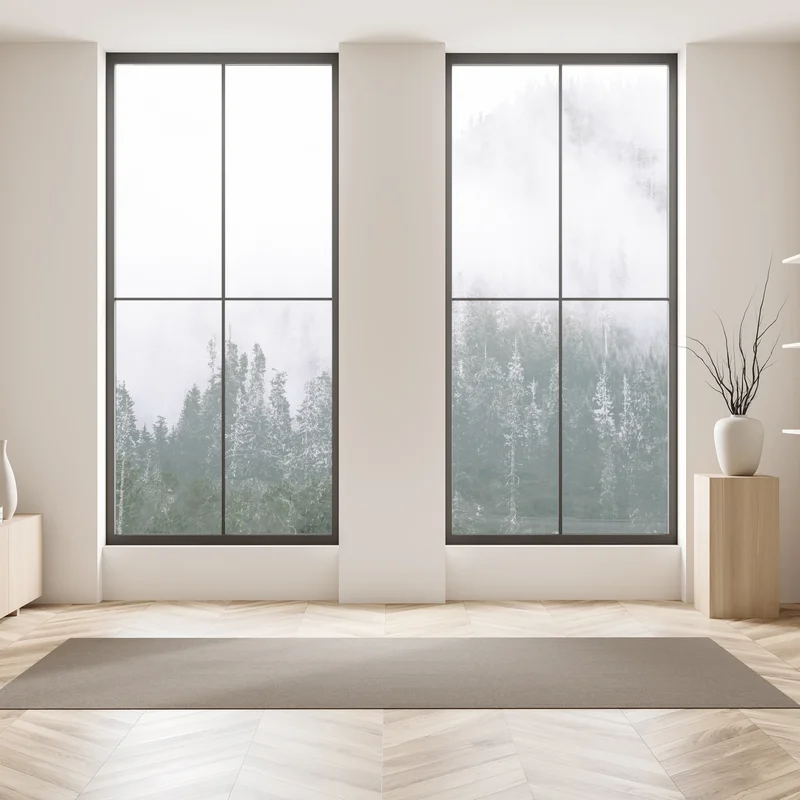 Fensteraufkleber nebliger immergrüner wald