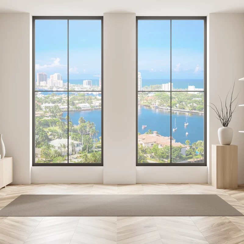 Fensteraufkleber Fort Lauderdale stadtskyline am meer