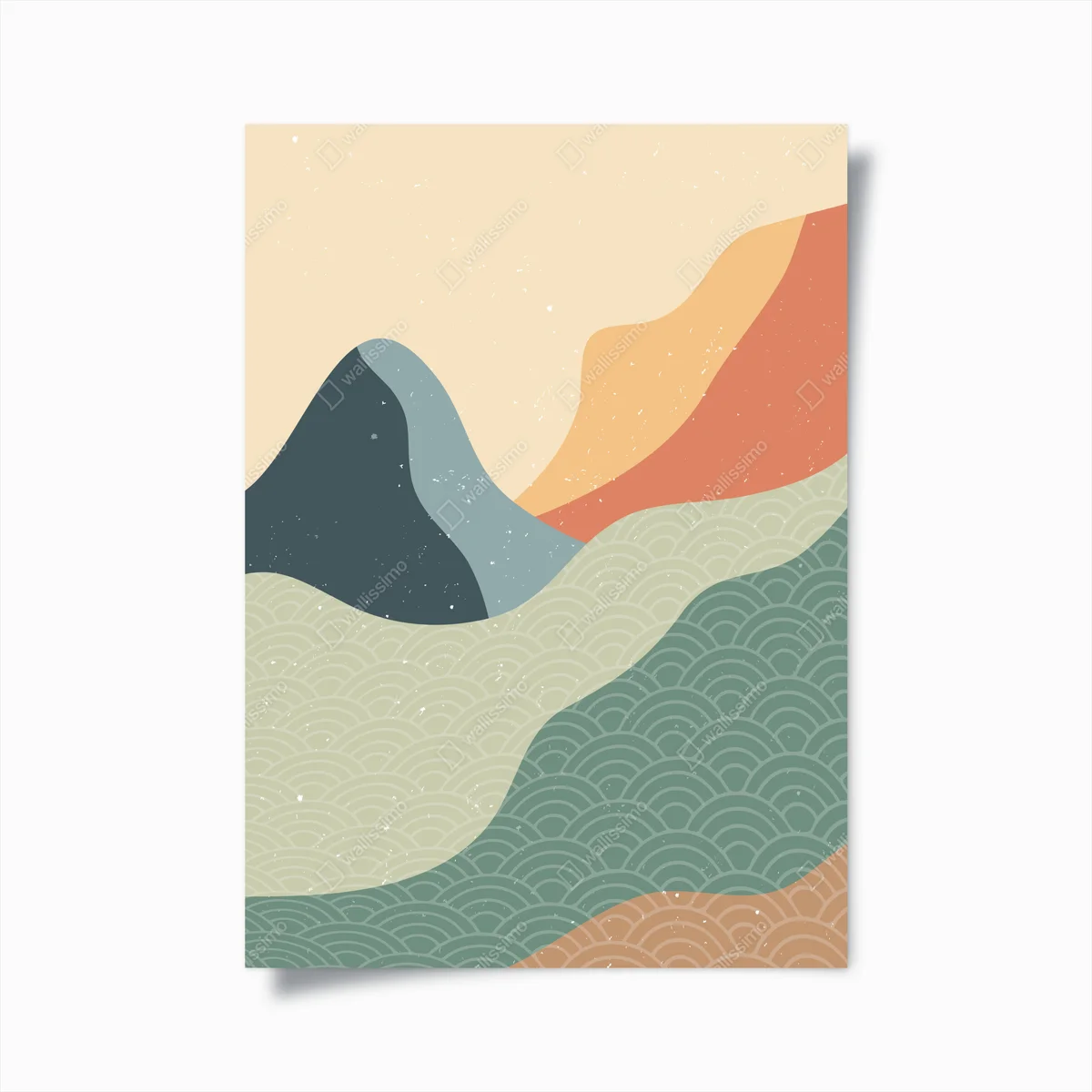 Poster ruhige geometrische berglandschaft • Poster bei Wallnifity® Poster ruhige geometrische berglandschaft • Poster bei Wallnifity®