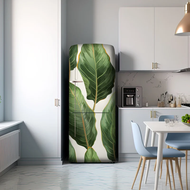 Kühlschrankaufkleber tropisches bananenblattmuster