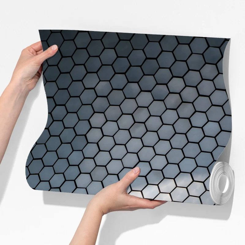 Fototapete metallische hexagon geometrische fassade Fototapete metallische hexagon geometrische fassade