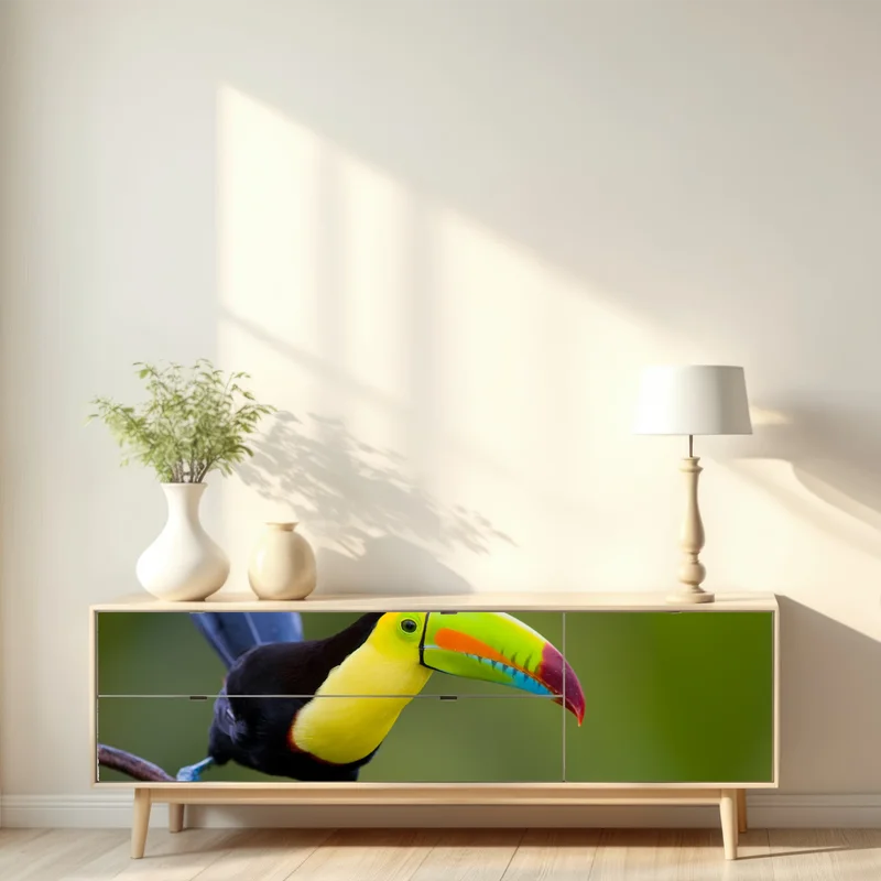 Repositionierbarer Aufkleber lebendiges tukan-porträt