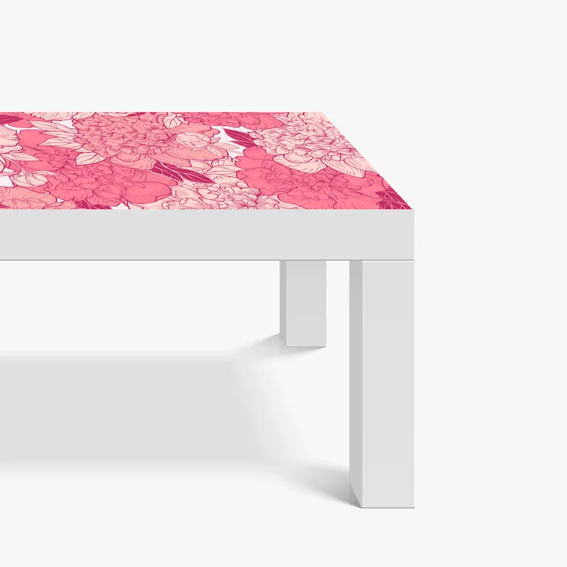 Tischaufkleber und Schreibtischaufkleber rosa pfingstrosenmuster