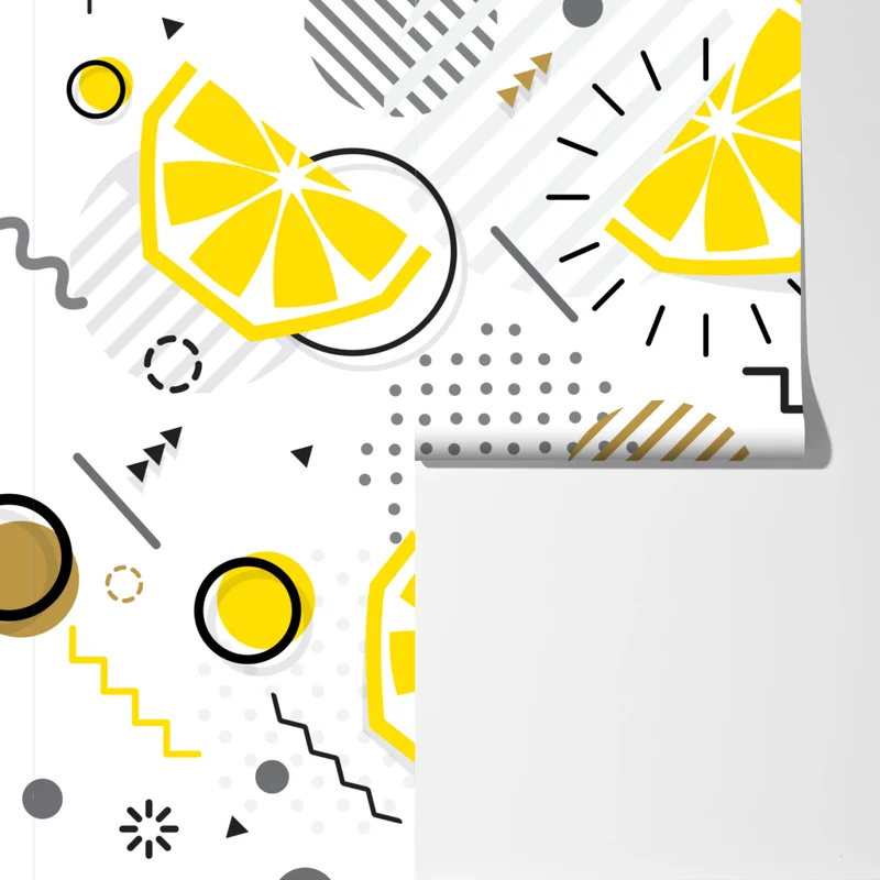 Fototapete leuchtendes zitrus geometrisches muster Fototapete leuchtendes zitrus geometrisches muster