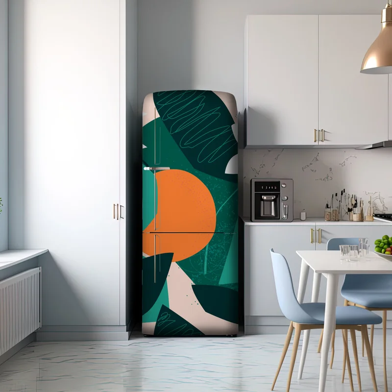 Kühlschrankaufkleber tropische blätter und zitrus illustration