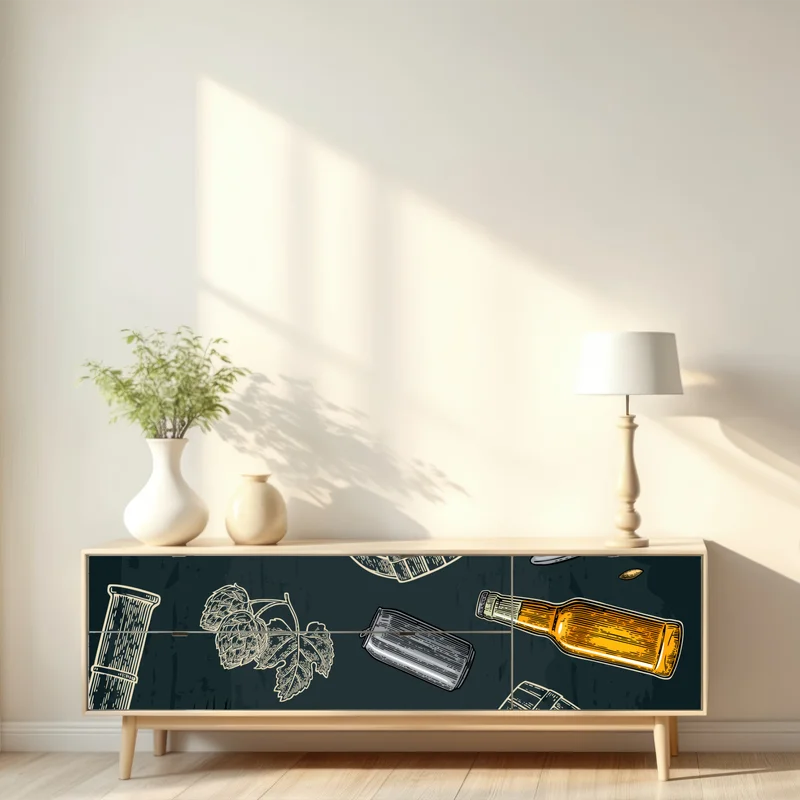 Repositionierbarer Aufkleber vintage bier und brauerei muster Repositionierbarer Aufkleber vintage bier und brauerei muster