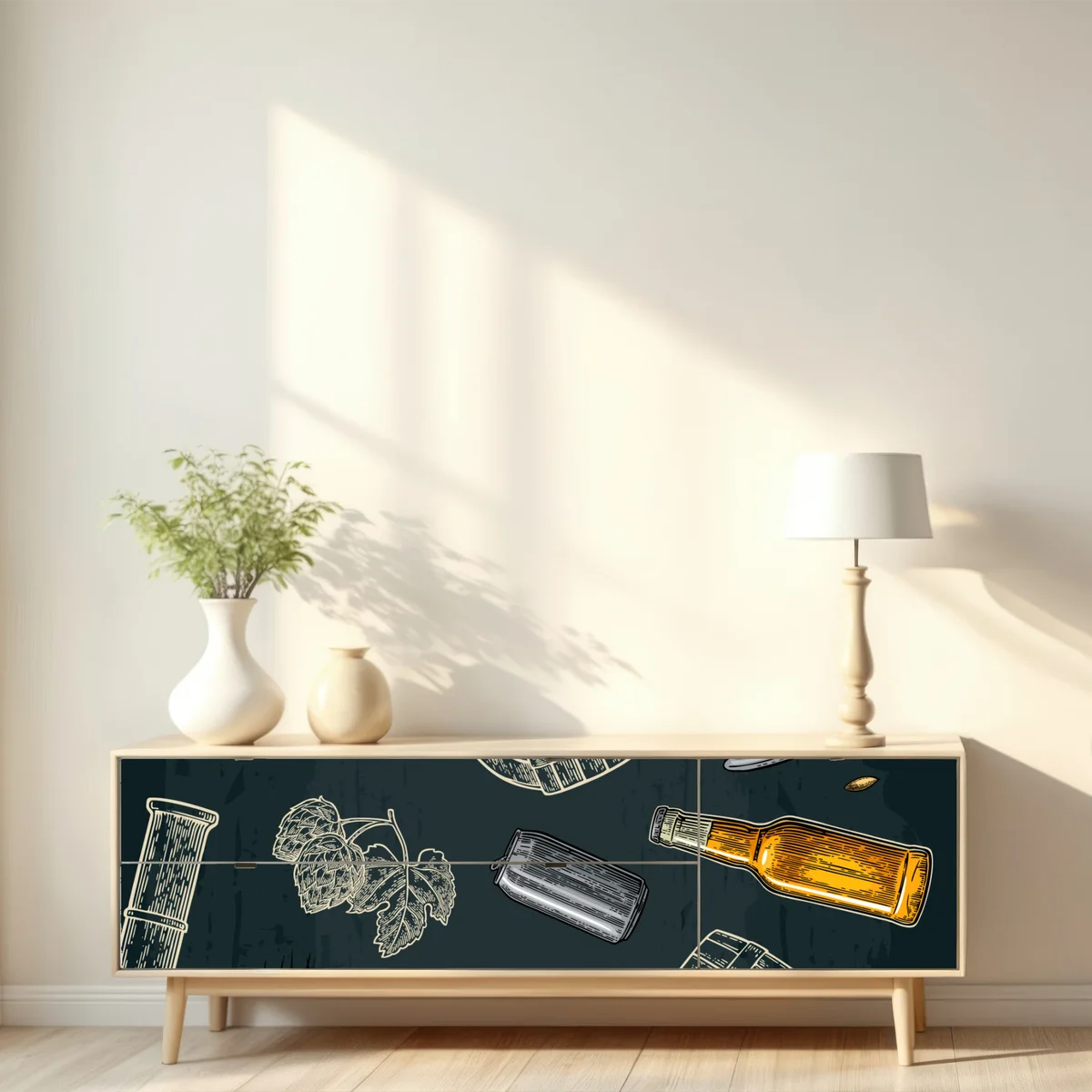 Repositionierbarer Aufkleber vintage bier und brauerei muster Repositionierbarer Aufkleber vintage bier und brauerei muster