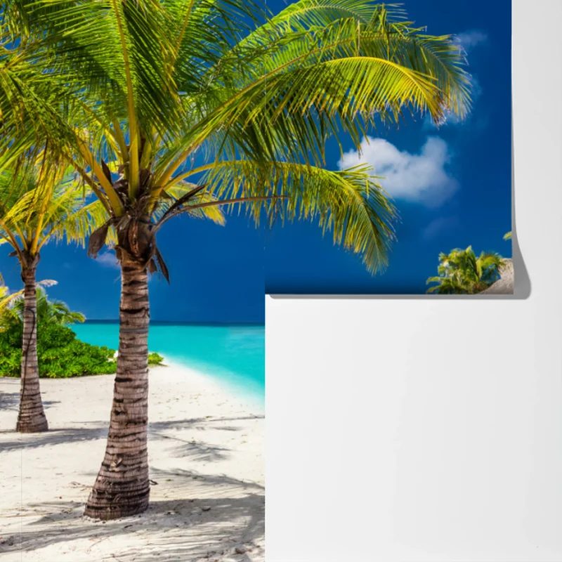 Fototapeta tropikalne bungalowy nad turkusowym morzem Fototapeta tropikalne bungalowy nad turkusowym morzem