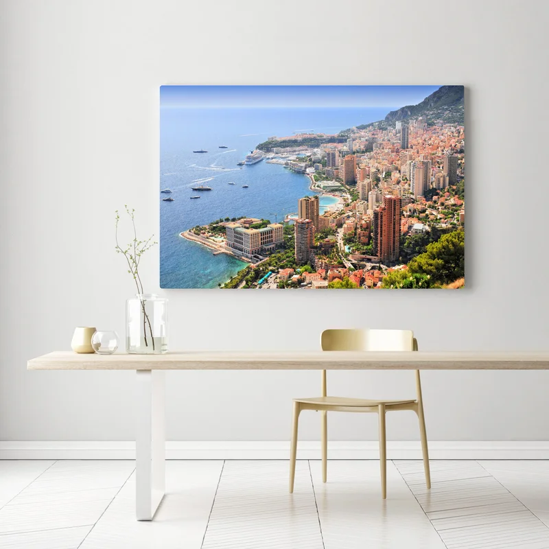 Leinwandbild sonnige panoramasicht einer küstenstadt Leinwandbild sonnige panoramasicht einer küstenstadt