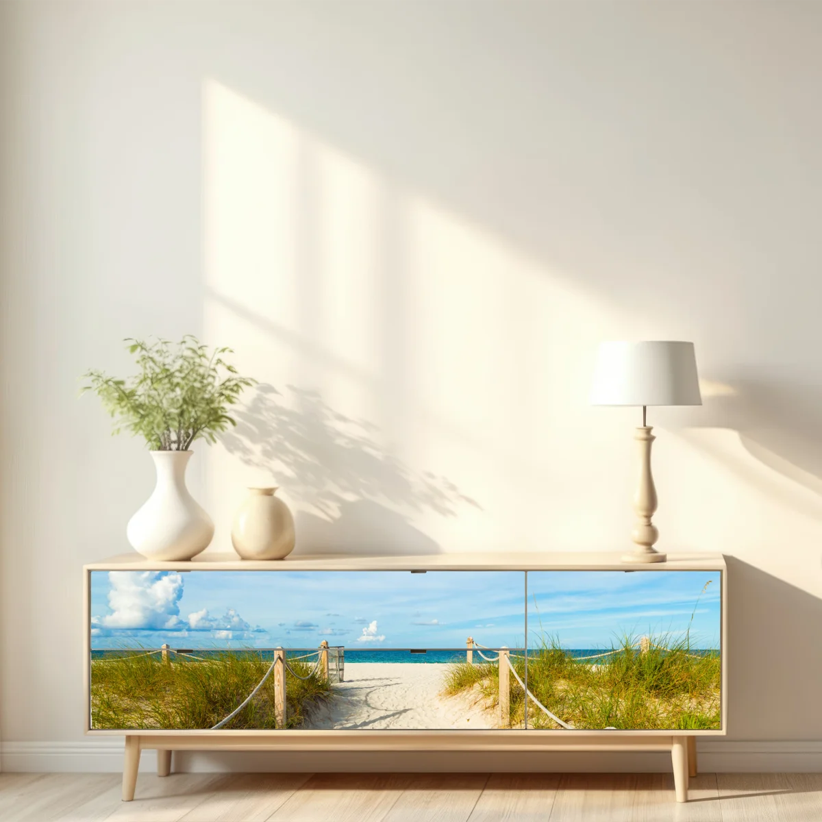 Repositionierbarer Aufkleber weg zum strand in Miami Repositionierbarer Aufkleber weg zum strand in Miami