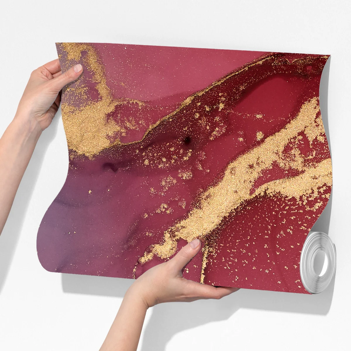 Fototapete abstraktes marmoriertes bild in türkis und lila mit gold Fototapete abstraktes marmoriertes bild in türkis und lila mit gold