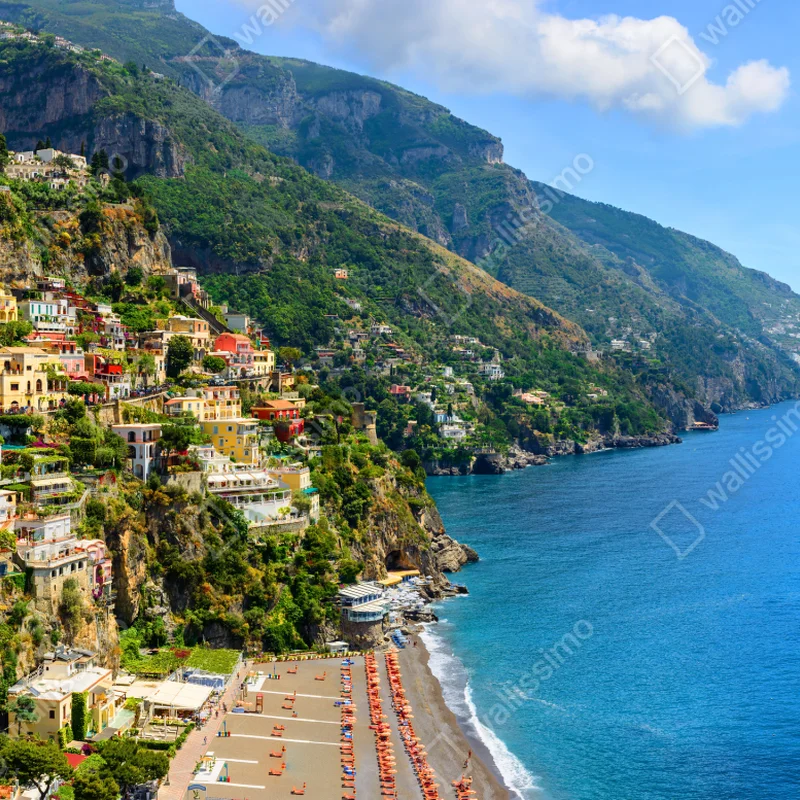 Fototapeta kolorowa panorama nadmorskiego miasteczka na klifie Fototapeta kolorowa panorama nadmorskiego miasteczka na klifie