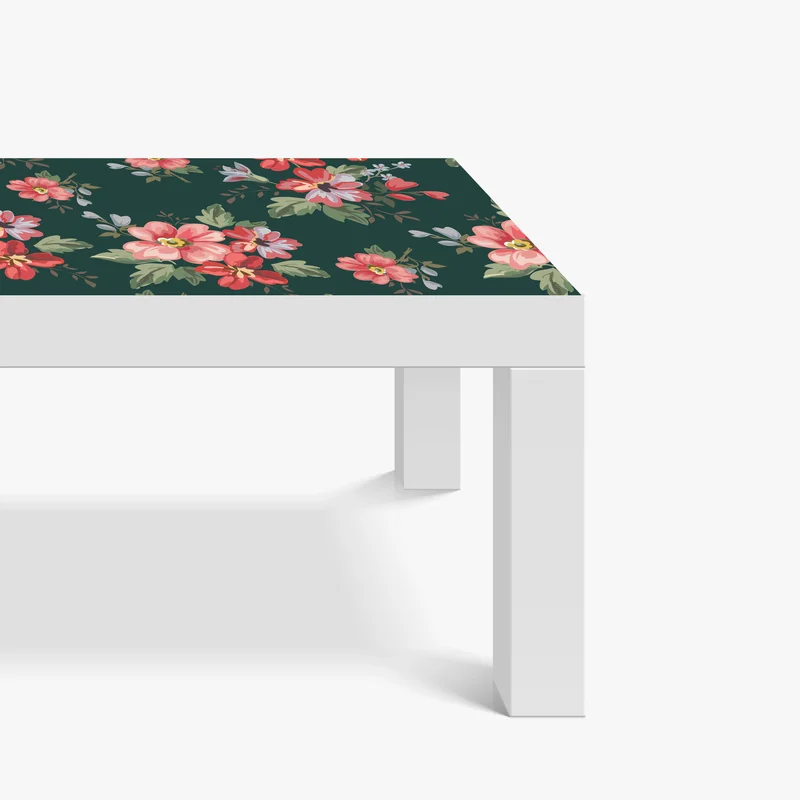 Tischaufkleber und Schreibtischaufkleber vintage rosa blumenmuster auf tiefgrün