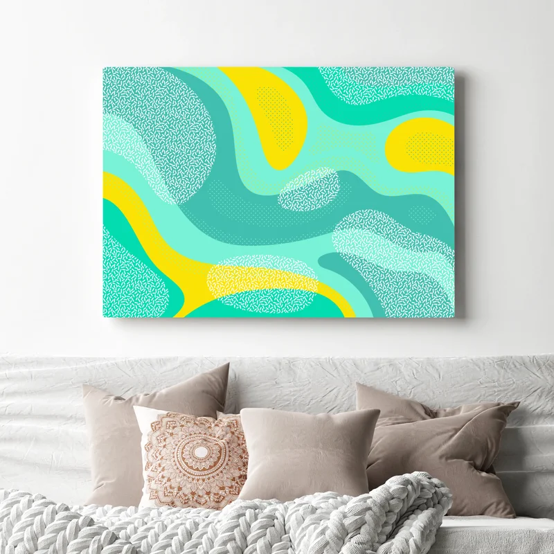 Leinwandbild türkis-gelbes abstraktes muster Leinwandbild türkis-gelbes abstraktes muster