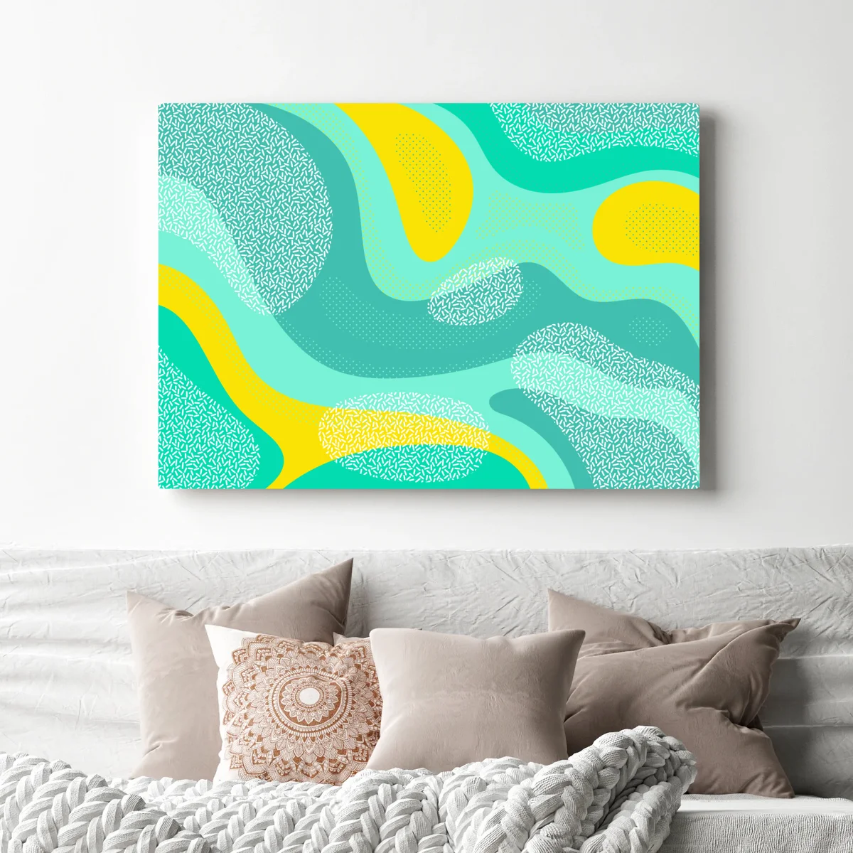 Leinwandbild türkis-gelbes abstraktes muster Leinwandbild türkis-gelbes abstraktes muster