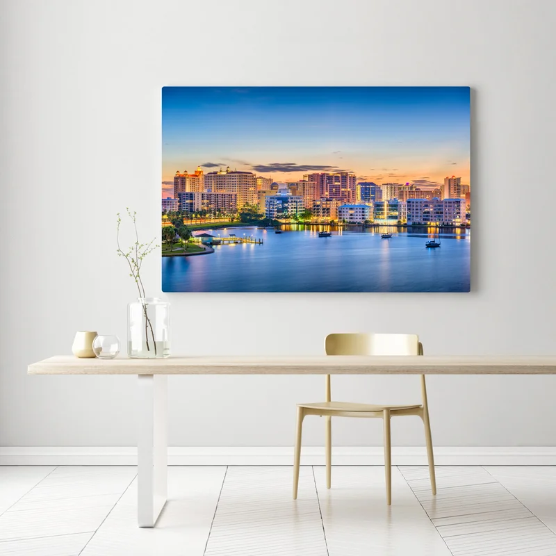 Leinwandbild Sarasota bei dämmerung über der bucht Leinwandbild Sarasota bei dämmerung über der bucht