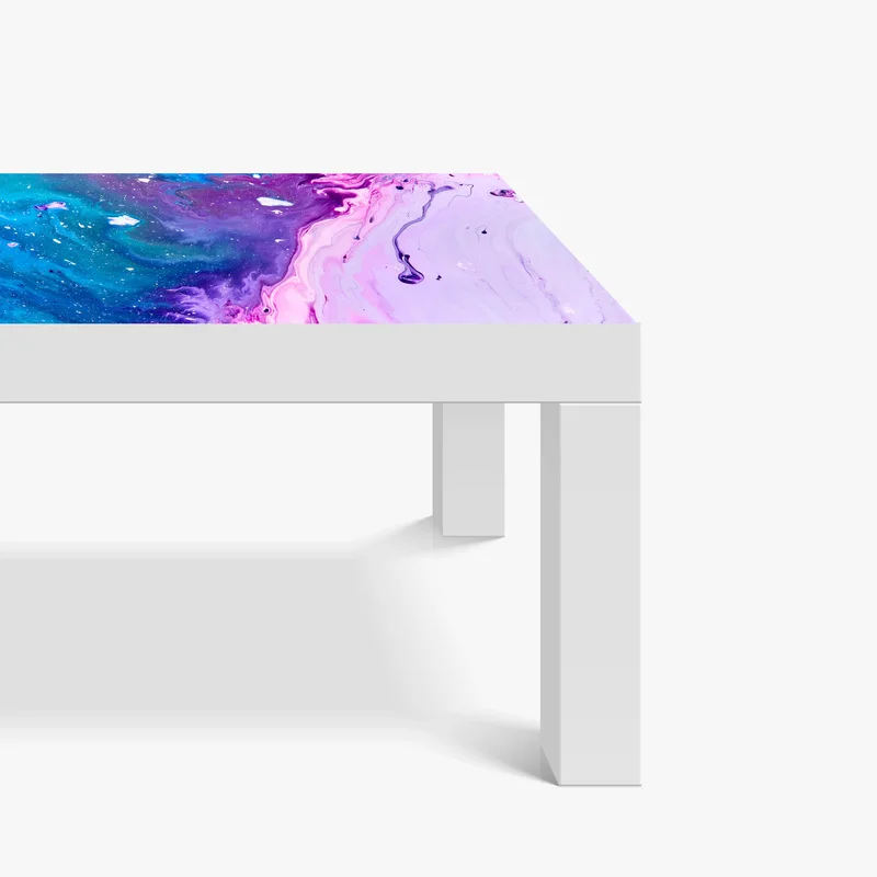 Tischaufkleber und Schreibtischaufkleber lebendige blau-violette abstrakte acrylmalerei