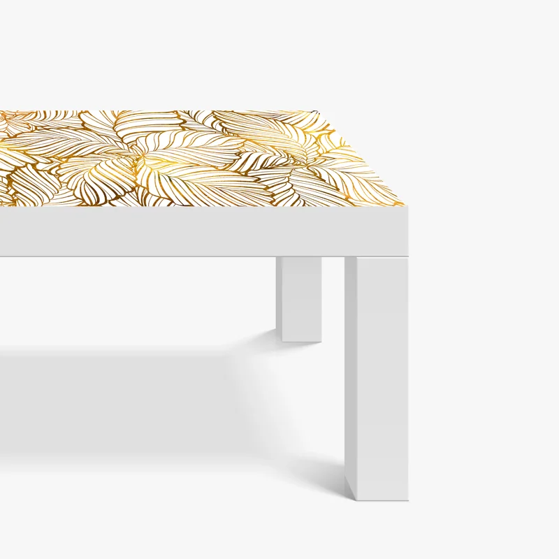 Tischaufkleber und Schreibtischaufkleber goldenes blatt line art muster