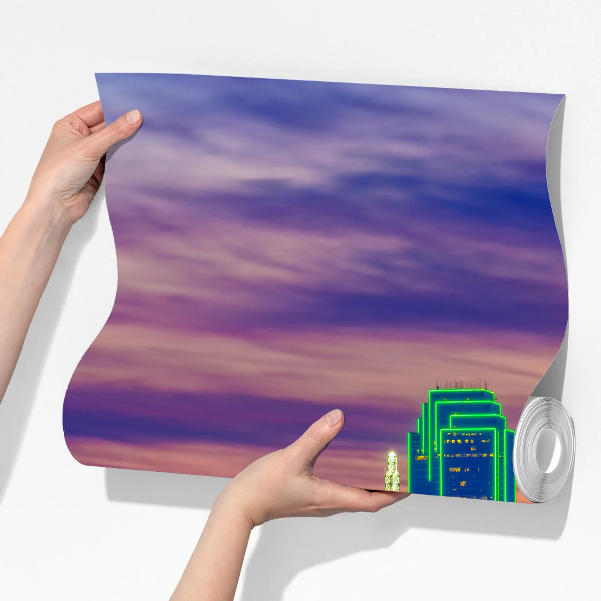 Fototapeta panorama Dallas o zachodzie słońca z świetlnymi smugami autostrady Fototapeta panorama Dallas o zachodzie słońca z świetlnymi smugami autostrady