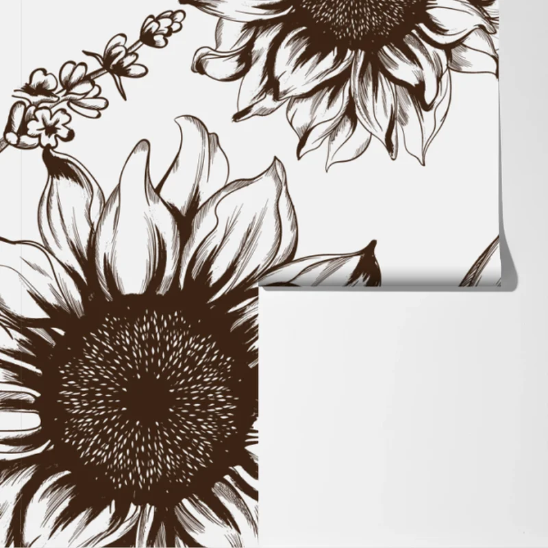 Fototapeta ilustracja botaniczna słonecznik w sepii Fototapeta ilustracja botaniczna słonecznik w sepii