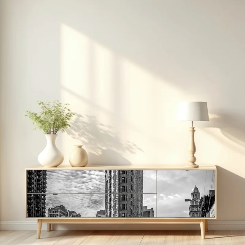 Repositionierbarer Aufkleber Flatiron, New York — monochrome architektur