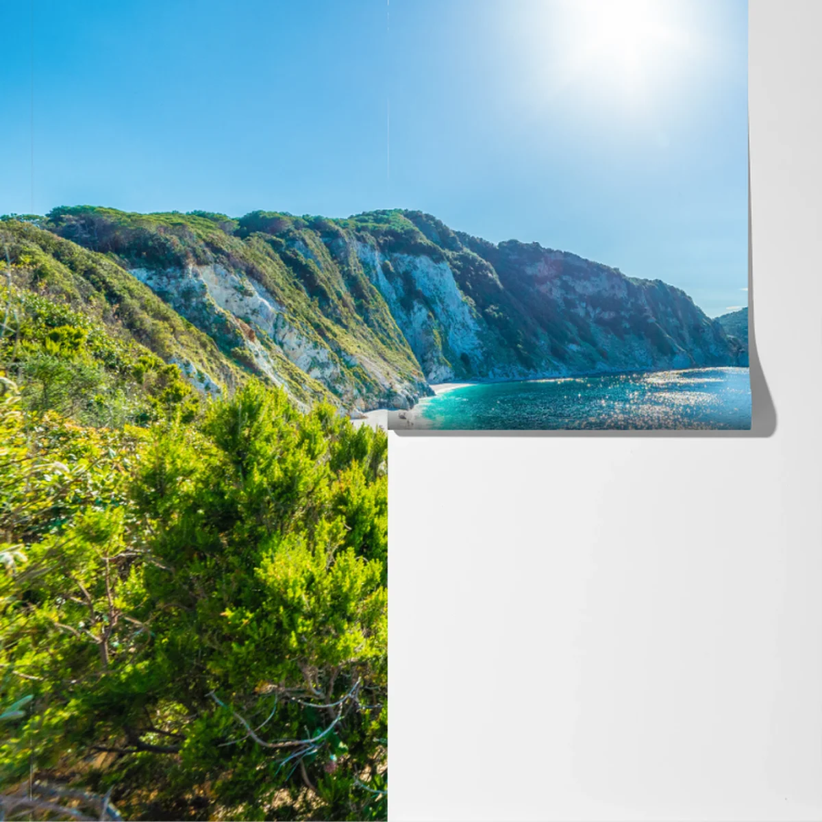 Fototapete sonnige panoramaansicht des strands Sansone, Elba Fototapete sonnige panoramaansicht des strands Sansone, Elba