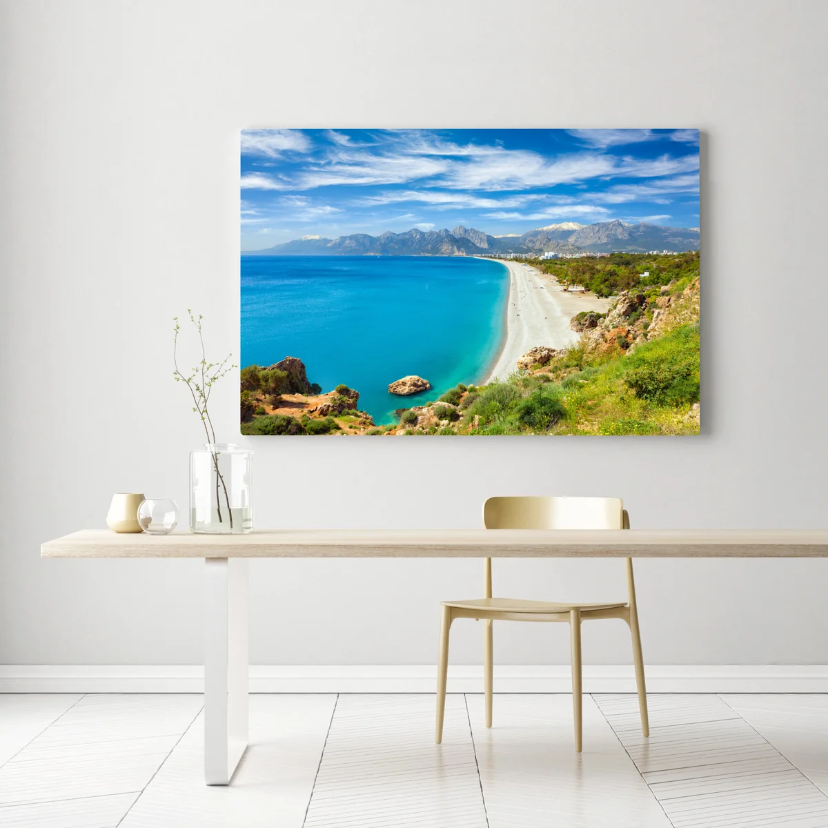 Leinwandbild ruhiger strand von Konyaalti, Antalya Leinwandbild ruhiger strand von Konyaalti, Antalya