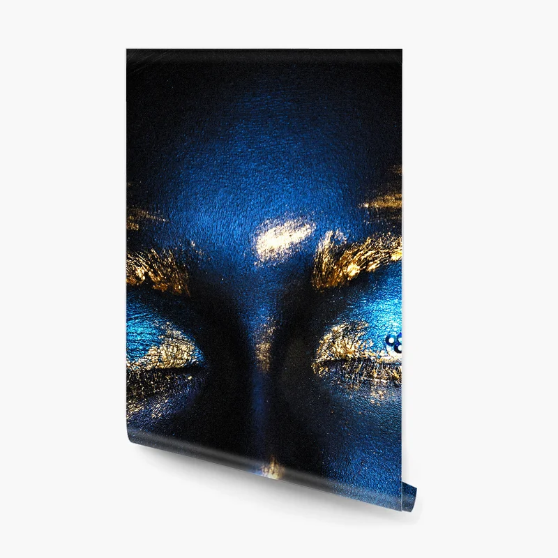 Fototapete mystisches porträt in blau und gold Fototapete mystisches porträt in blau und gold