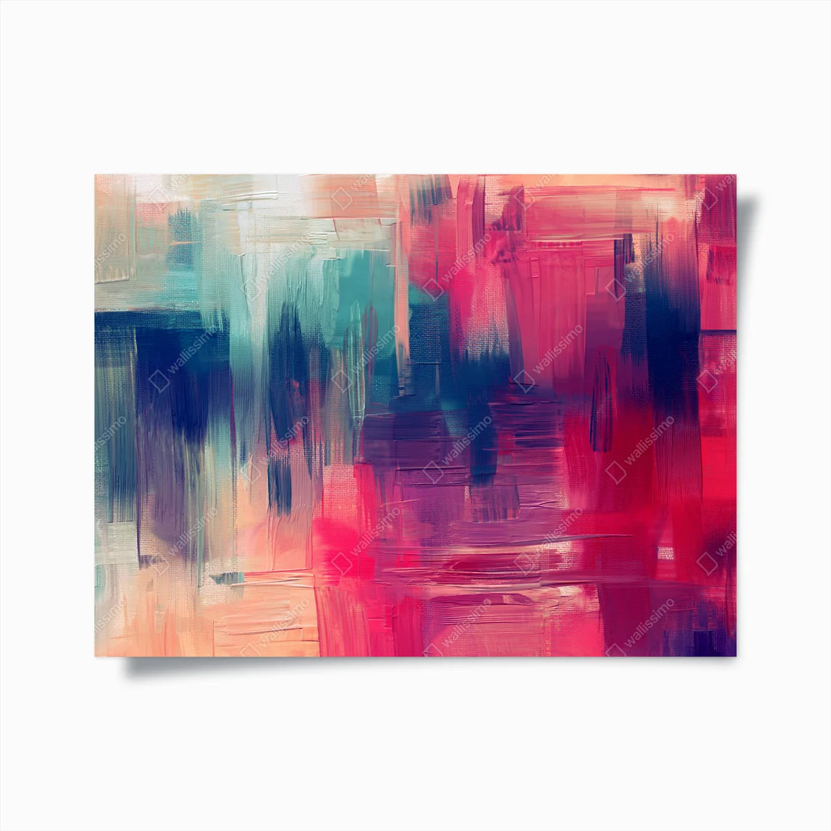 Poster leuchtendes abstraktes gemälde in rosa und türkis • Poster bei Wallnifity® Poster leuchtendes abstraktes gemälde in rosa und türkis • Poster bei Wallnifity®