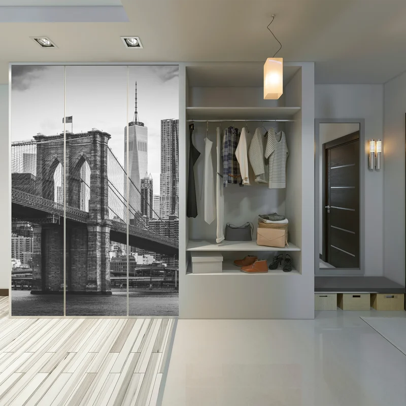 Schrankaufkleber Brooklyn bridge schwarzweiß stadtbild