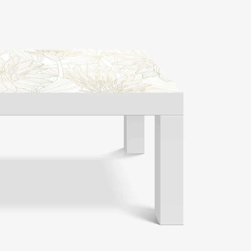 Tischaufkleber und Schreibtischaufkleber zarte goldene blütenlinien