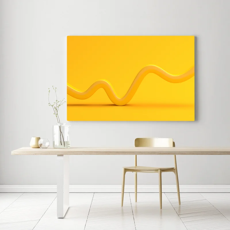 Leinwandbild sonnige gelbe 3d-abstrakte kurve Leinwandbild sonnige gelbe 3d-abstrakte kurve