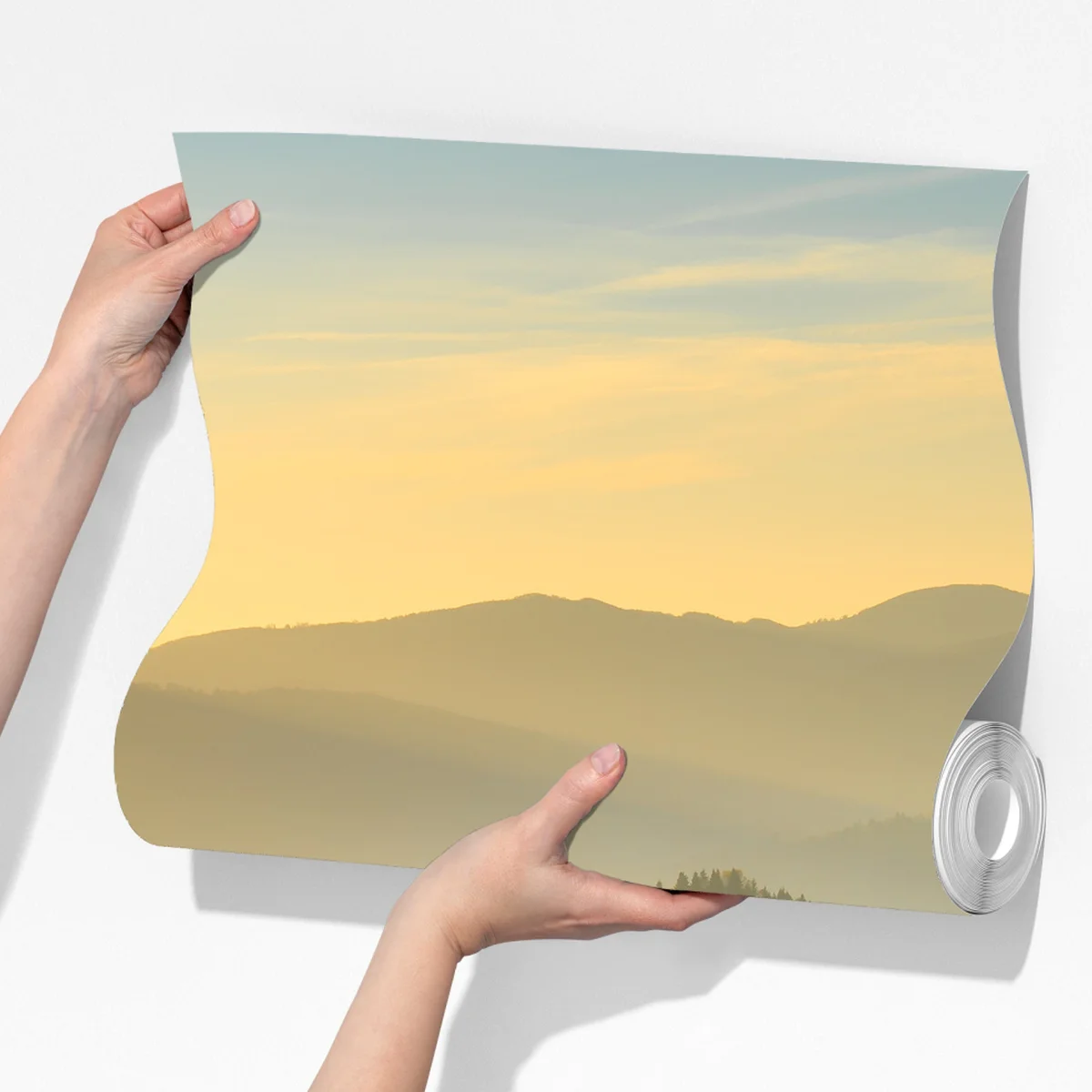 Fototapete goldene herbsthügel bei sonnenuntergang Fototapete goldene herbsthügel bei sonnenuntergang