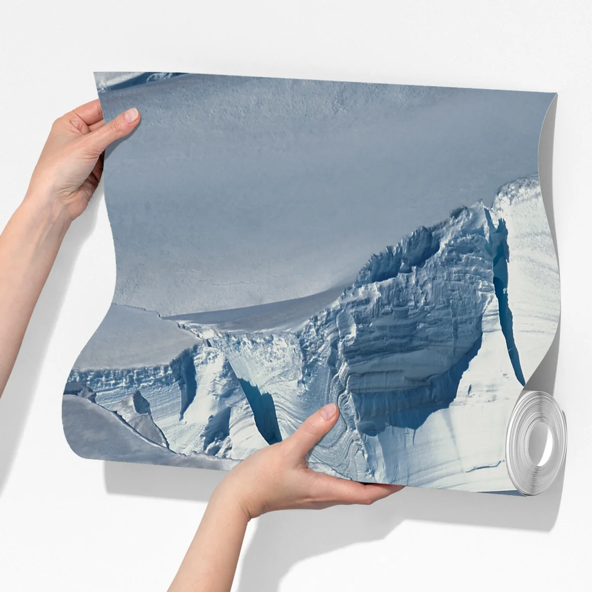 Fototapete gletscherlandschaft mit tiefen spalten Fototapete gletscherlandschaft mit tiefen spalten