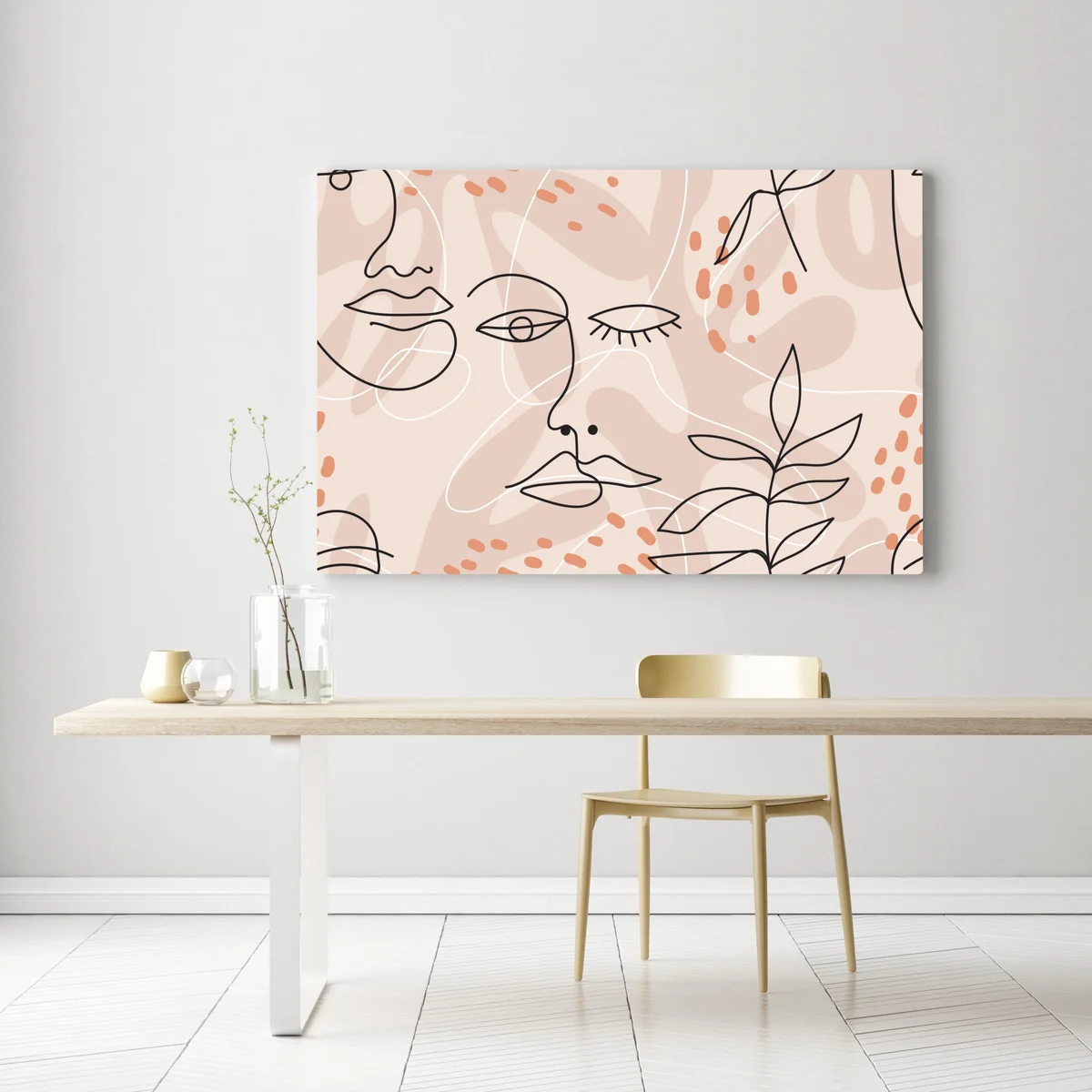 Leinwandbild pastell linienzeichnungen gesichter Leinwandbild pastell linienzeichnungen gesichter