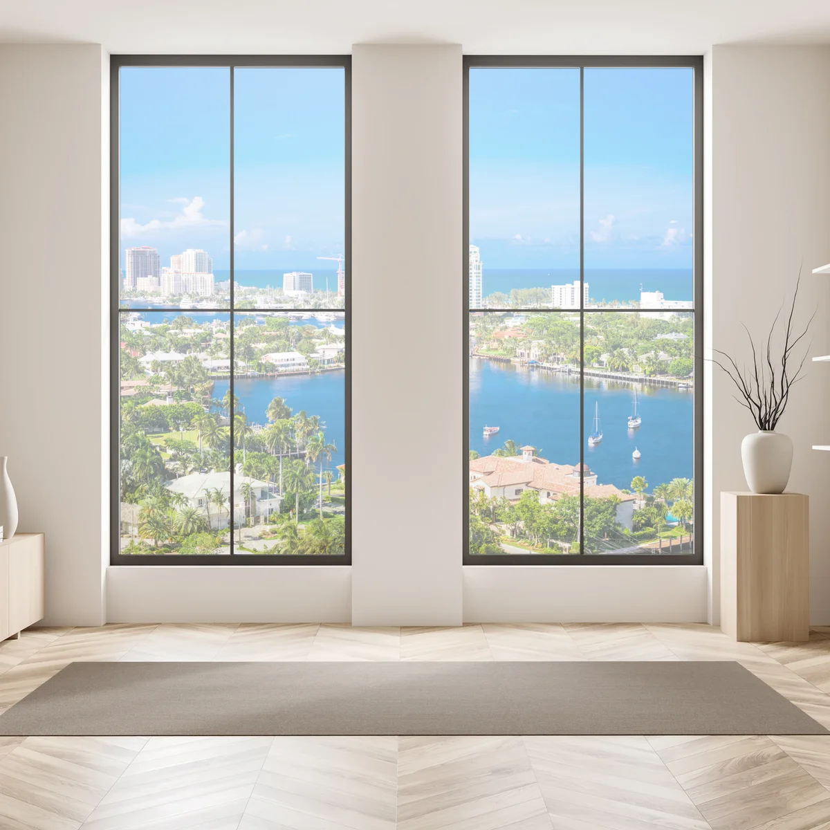 Fensteraufkleber Fort Lauderdale stadtskyline am meer Fensteraufkleber Fort Lauderdale stadtskyline am meer
