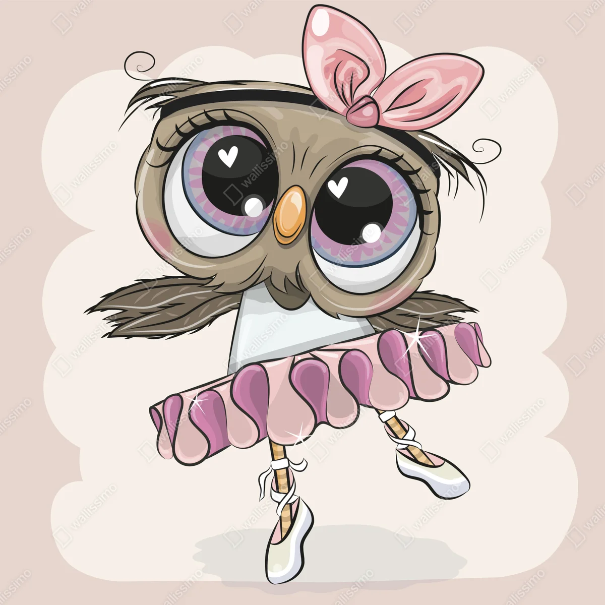 Poster niedliche eulen-ballerina im tutu • Poster bei Wallnifity® Poster niedliche eulen-ballerina im tutu • Poster bei Wallnifity®