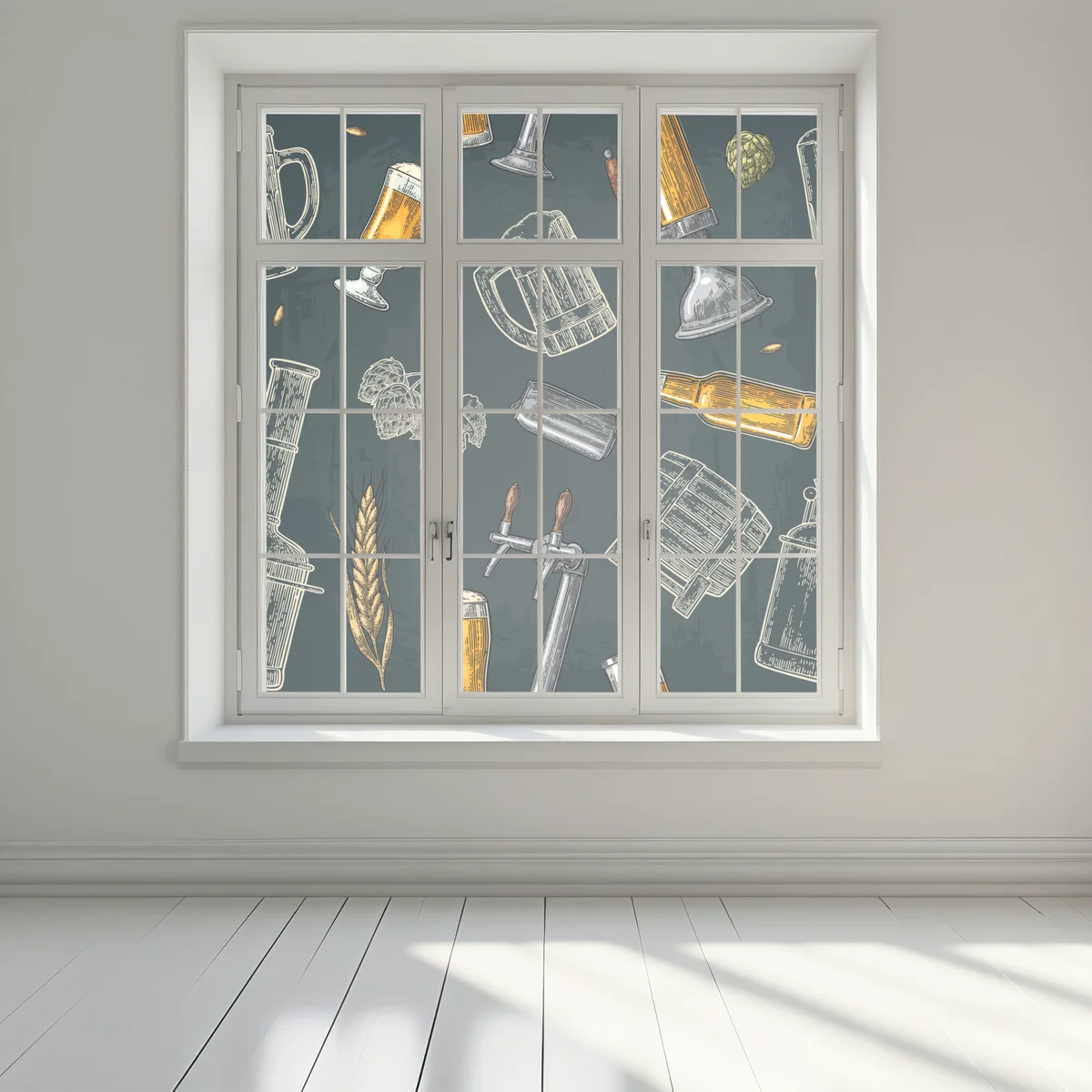 Fensteraufkleber vintage bier und brauerei muster Fensteraufkleber vintage bier und brauerei muster