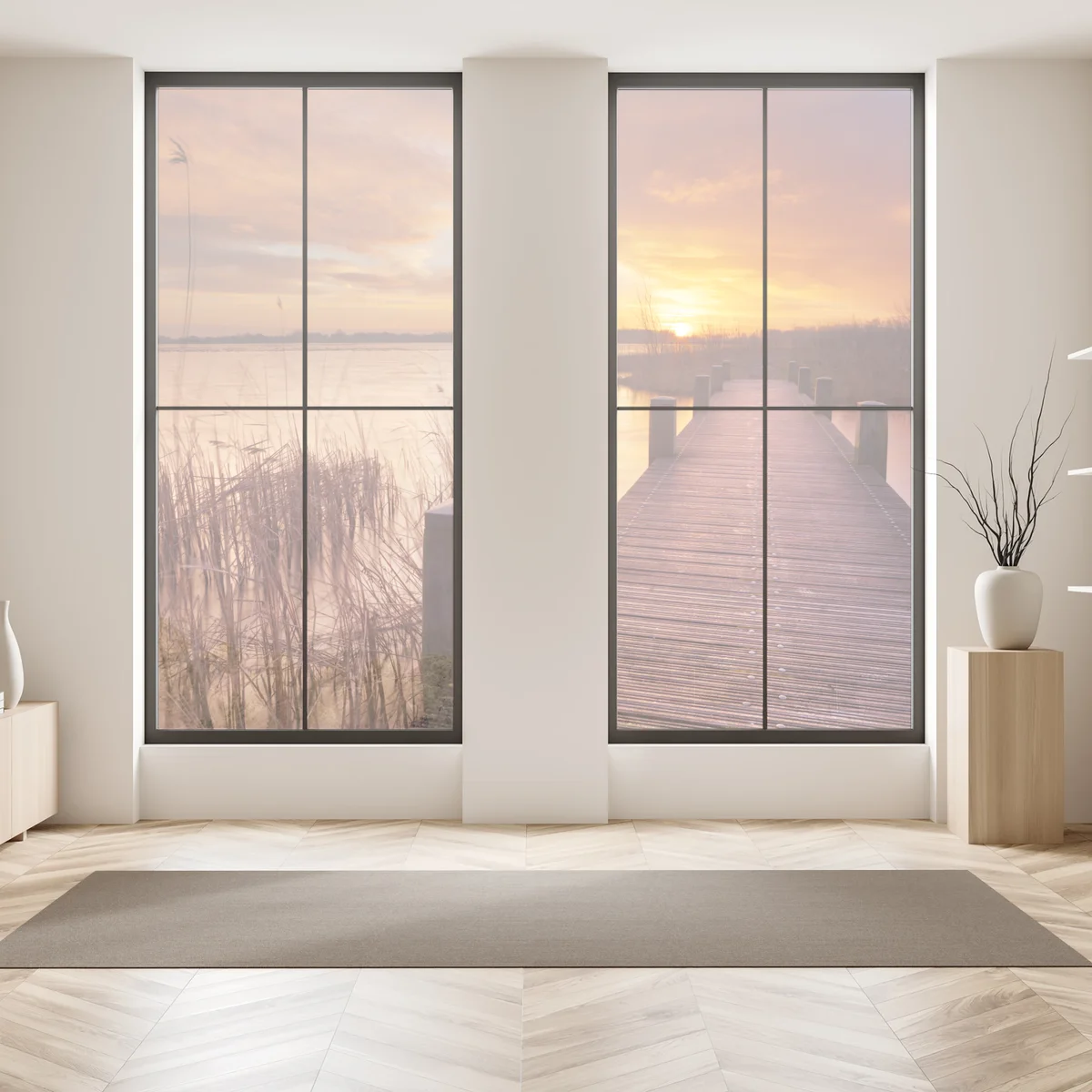 Fensteraufkleber sonnenaufgang über dem see bei Amsterdam Fensteraufkleber sonnenaufgang über dem see bei Amsterdam