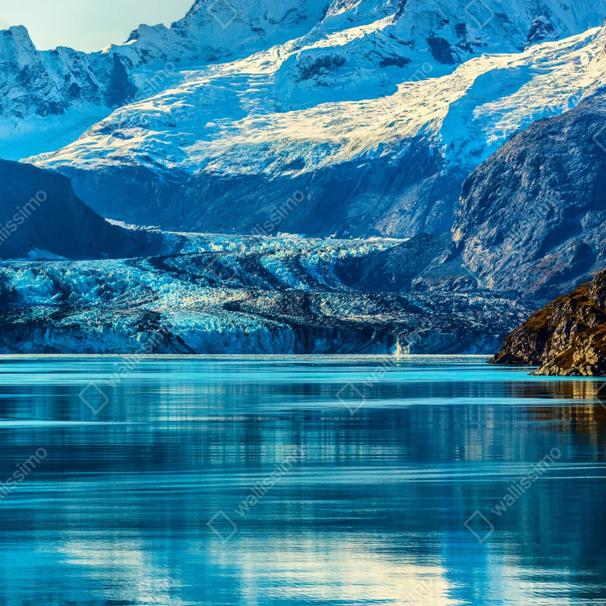 Poster majestätischer alpiner gletscher mit spiegelung Poster majestätischer alpiner gletscher mit spiegelung