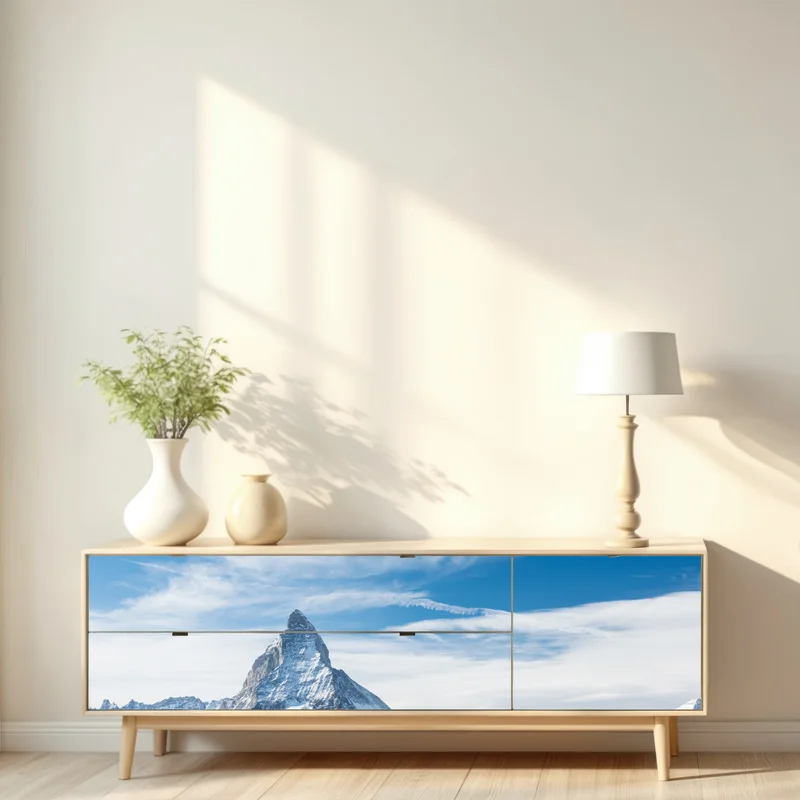 Repositionierbarer Aufkleber majestätischer alpiner gipfel in den Alpen Repositionierbarer Aufkleber majestätischer alpiner gipfel in den Alpen